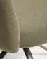 Sedia girevole Arino in ciniglia verde con gambe in metallo verde FSC 100%
