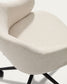 Sedia da scrivania Einara in ciniglia beige e gambe in acciaio nero
