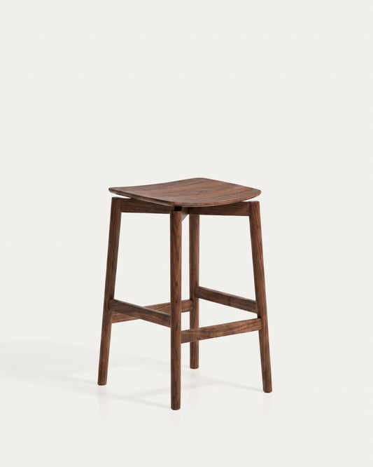 Sgabello Evera in impiallacciato di rovere con finitura noce 65 cm