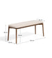 Panca Evera in ciniglia marrone e impiallacciato di rovere con finitura noce 122 cm