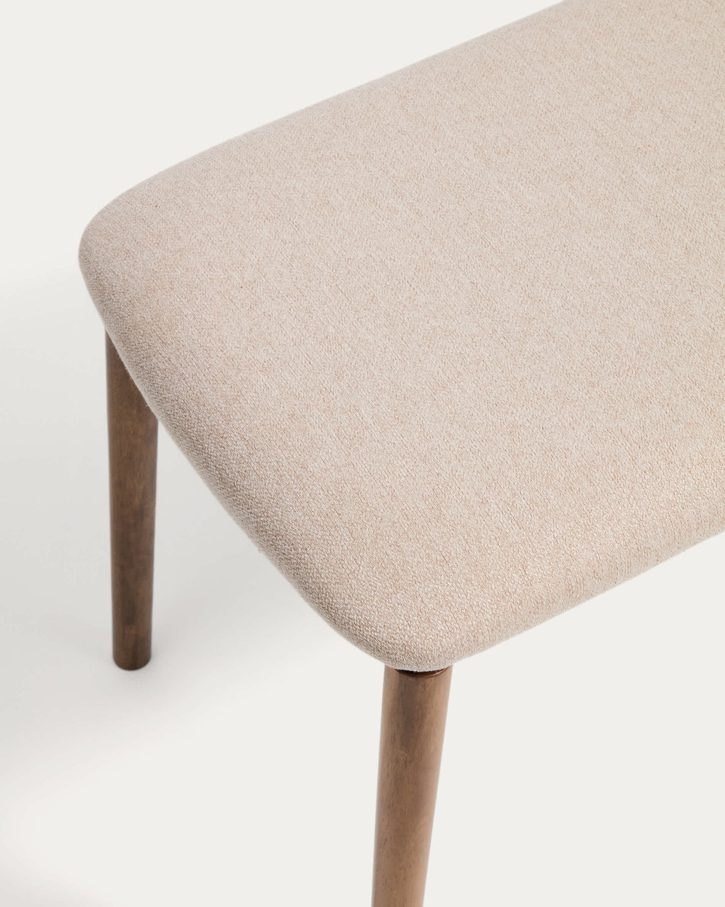 Panca Evera in ciniglia marrone e impiallacciato di rovere con finitura noce 122 cm
