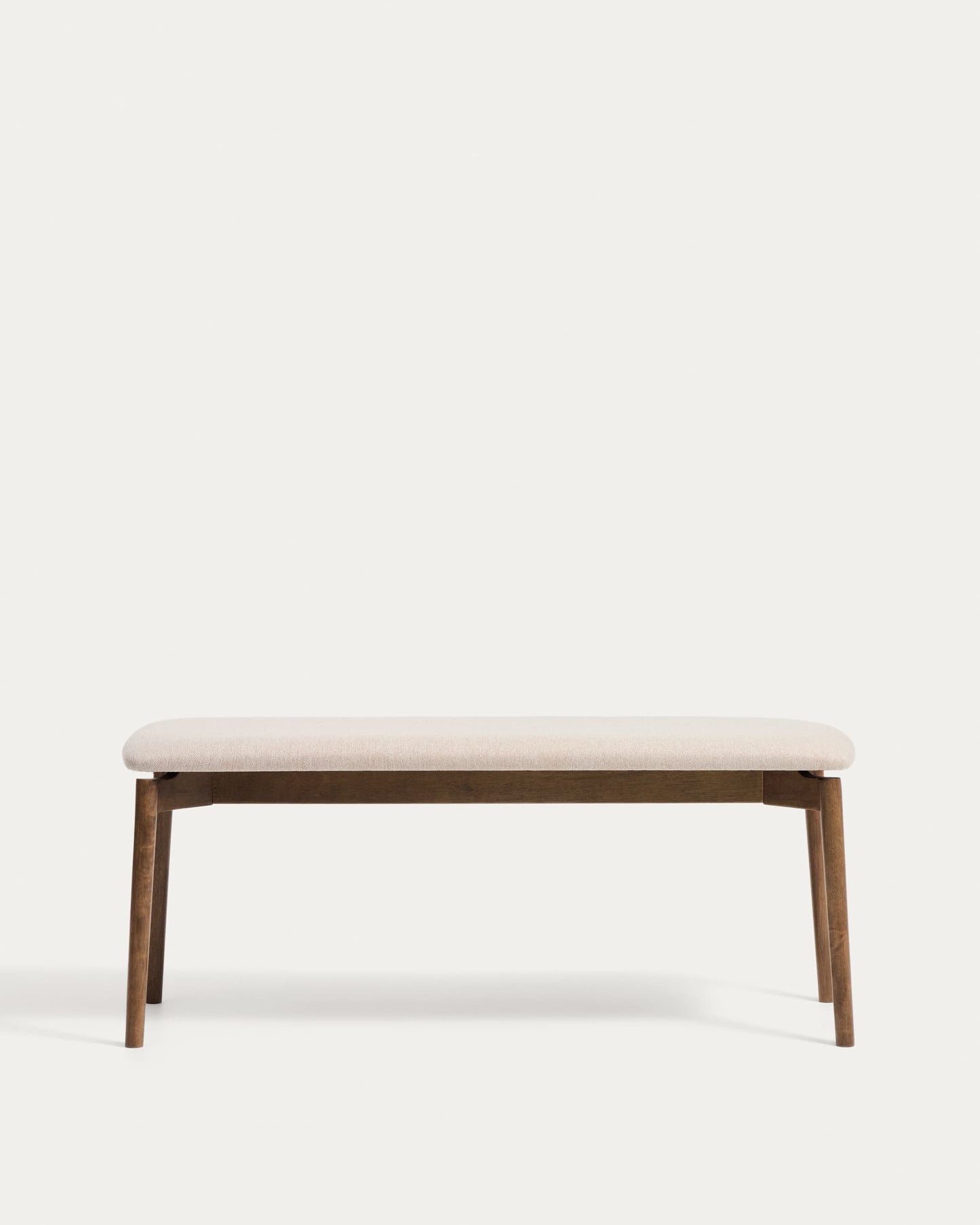 Panca Evera in ciniglia marrone e impiallacciato di rovere con finitura noce 122 cm
