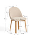 Sedia Meila in ciniglia beige e gambe in rovere massiccio con finitura naturale