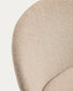 Sedia Meila in ciniglia beige e gambe in rovere massiccio con finitura naturale