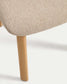 Sedia Meila in ciniglia beige e gambe in rovere massiccio con finitura naturale