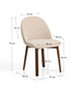 Sedia Meila in ciniglia beige e gambe in rovere massiccio con finitura noce