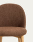 Sedia Meila in ciniglia terracotta e gambe in rovere massiccio con finitura naturale