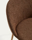 Sedia Meila in ciniglia terracotta e gambe in rovere massiccio con finitura naturale