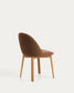 Sedia Meila in ciniglia terracotta e gambe in rovere massiccio con finitura naturale