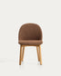 Sedia Meila in ciniglia terracotta e gambe in rovere massiccio con finitura naturale