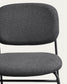 Sedia impilabile Meli in ciniglia grigia con gambe in metallo grigio FSC Mix Credit