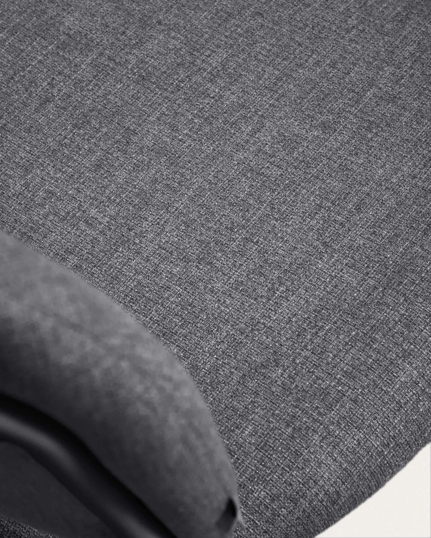 Sedia impilabile Meli in ciniglia grigia con gambe in metallo grigio FSC Mix Credit