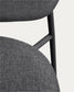 Sedia impilabile Meli in ciniglia grigia con gambe in metallo grigio FSC Mix Credit