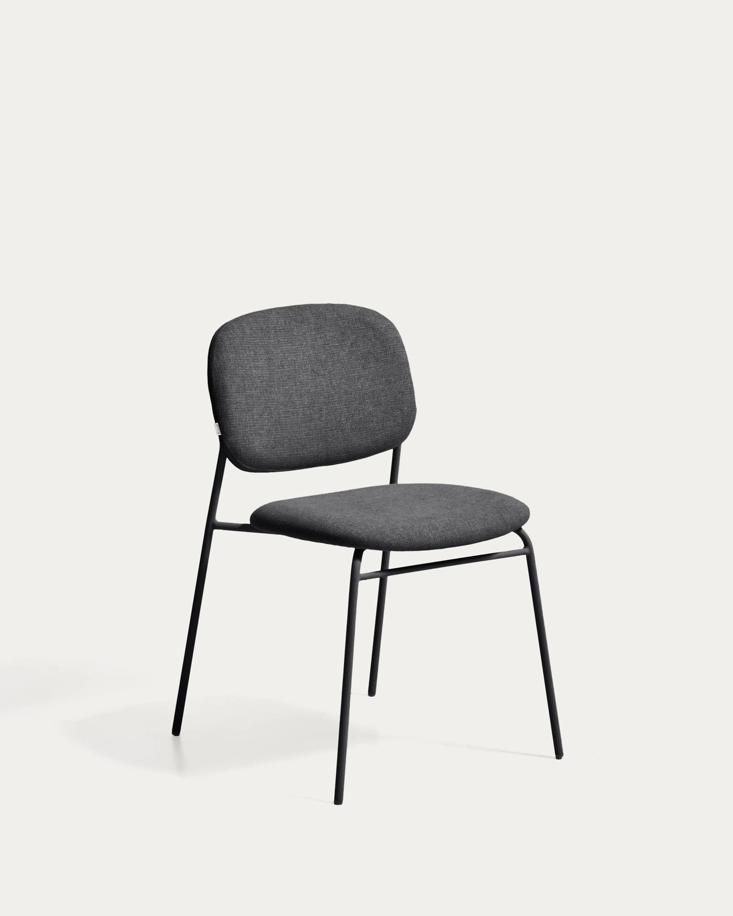Sedia impilabile Meli in ciniglia grigia con gambe in metallo grigio FSC Mix Credit