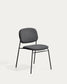 Sedia impilabile Meli in ciniglia grigia con gambe in metallo grigio FSC Mix Credit