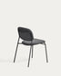 Sedia impilabile Meli in ciniglia grigia con gambe in metallo grigio FSC Mix Credit