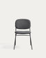 Sedia impilabile Meli in ciniglia grigia con gambe in metallo grigio FSC Mix Credit