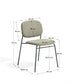 Sedia impilabile Meli in ciniglia verde con gambe in metallo verde FSC Mix Credit