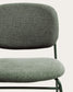Sedia impilabile Meli in ciniglia verde con gambe in metallo verde FSC Mix Credit