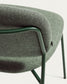 Sedia impilabile Meli in ciniglia verde con gambe in metallo verde FSC Mix Credit