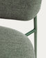 Sedia impilabile Meli in ciniglia verde con gambe in metallo verde FSC Mix Credit