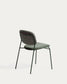 Sedia impilabile Meli in ciniglia verde con gambe in metallo verde FSC Mix Credit