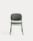 Sedia impilabile Meli in ciniglia verde con gambe in metallo verde FSC Mix Credit