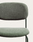 Sgabello impilabile Meli in ciniglia verde con gambe in metallo verde FSC Mix Credit 65 cm