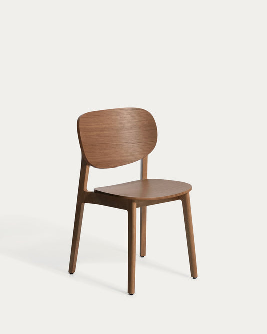 Sedia Ludara in impiallacciato di rovere con finitura noce