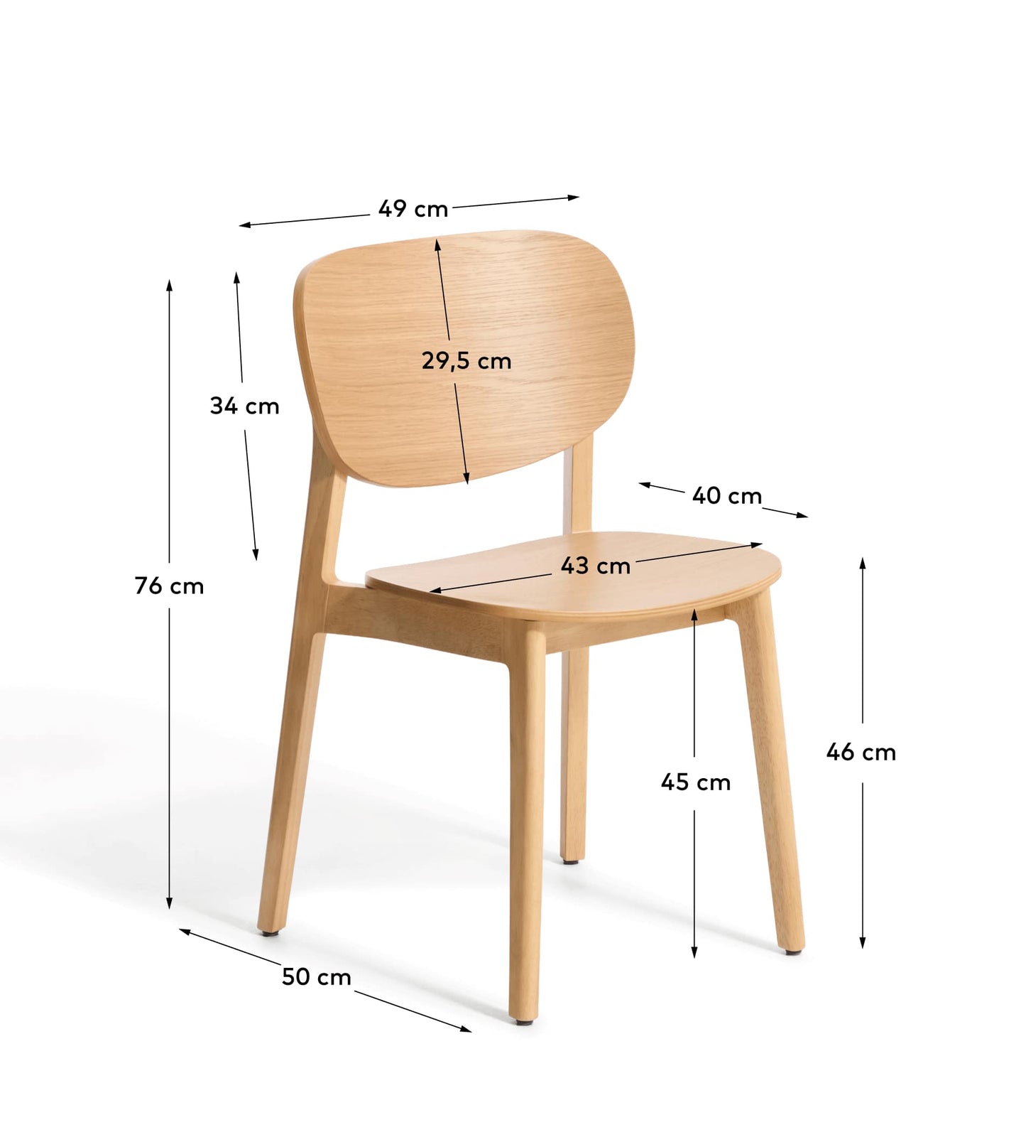 Sedia Ludara in impiallacciato di rovere