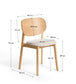 Sedia Ludara in impiallacciato di rovere e ciniglia beige