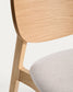 Sedia Ludara in impiallacciato di rovere e ciniglia beige