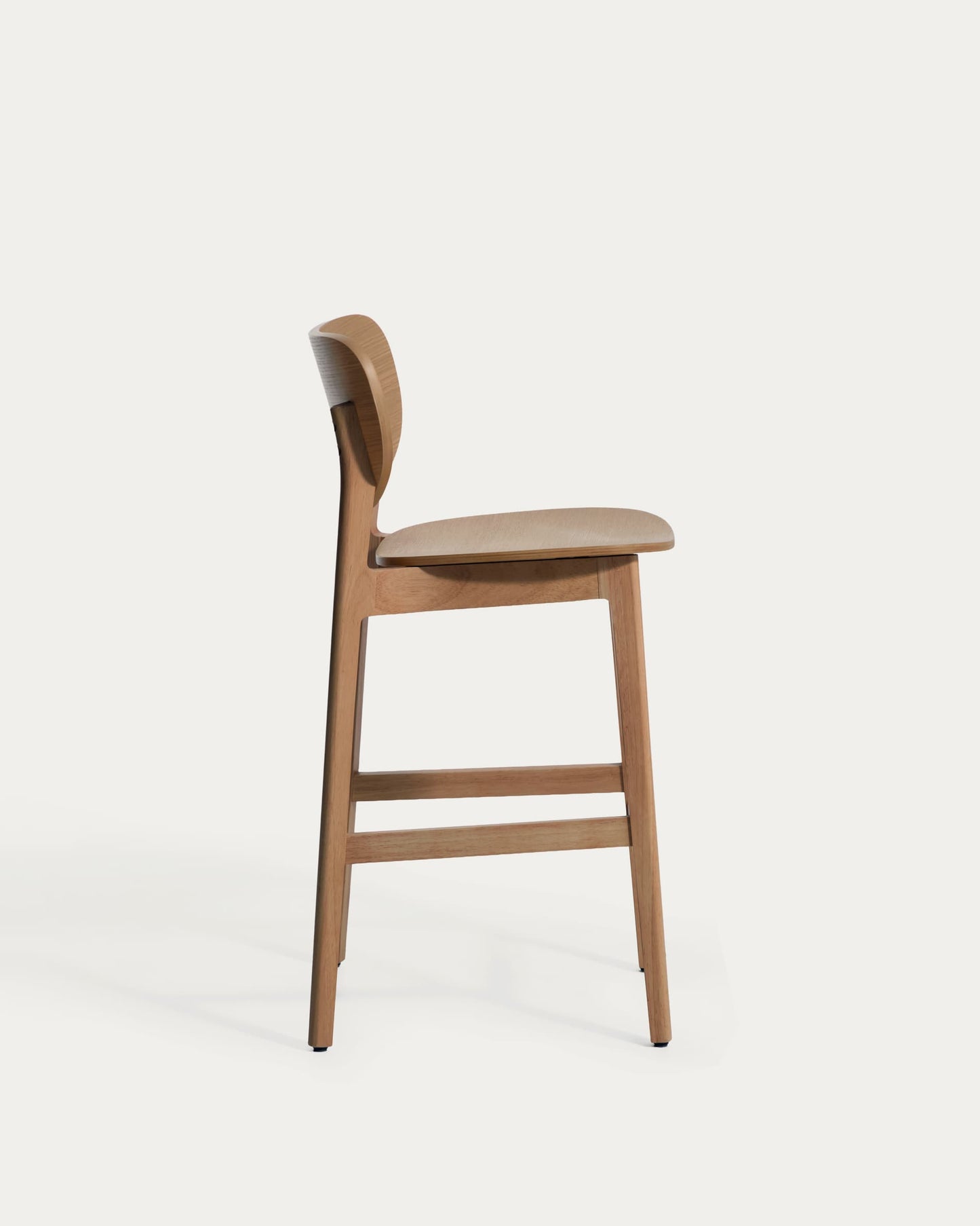 Sgabello Ludara in impiallacciato di rovere con finitura noce 65 cm