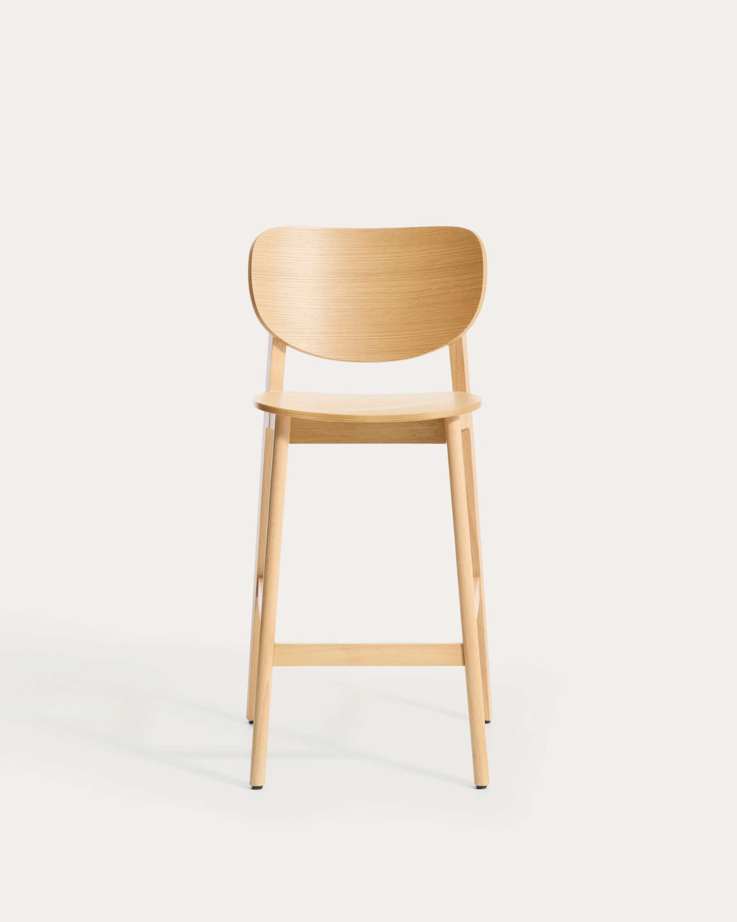 Sgabello Ludara in impiallacciato di rovere 65 cm