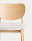 Sgabello Ludara in ciniglia beige e impiallacciato di rovere 65 cm