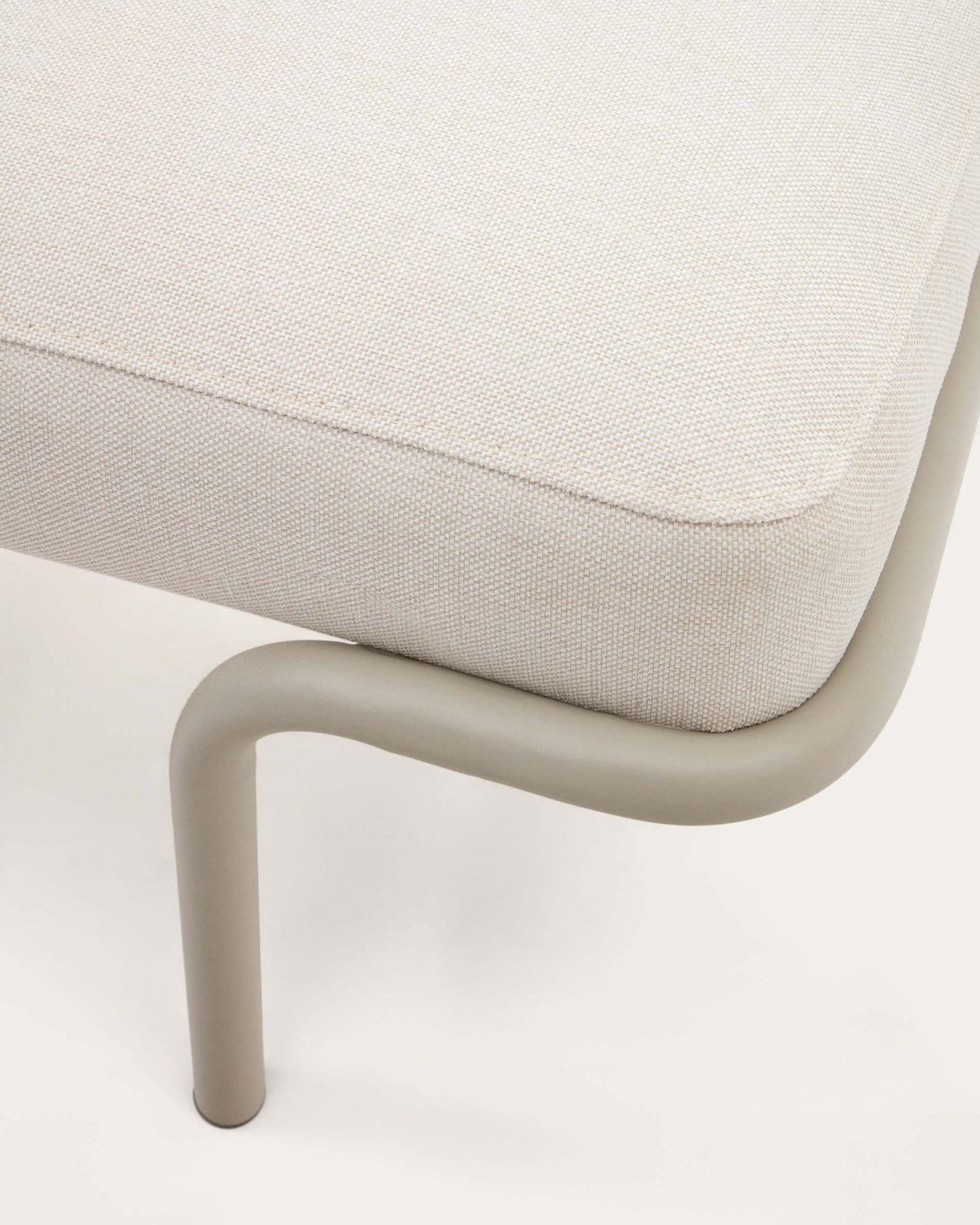 Panca Compo in ciniglia beige e telaio in metallo beige 130 cm