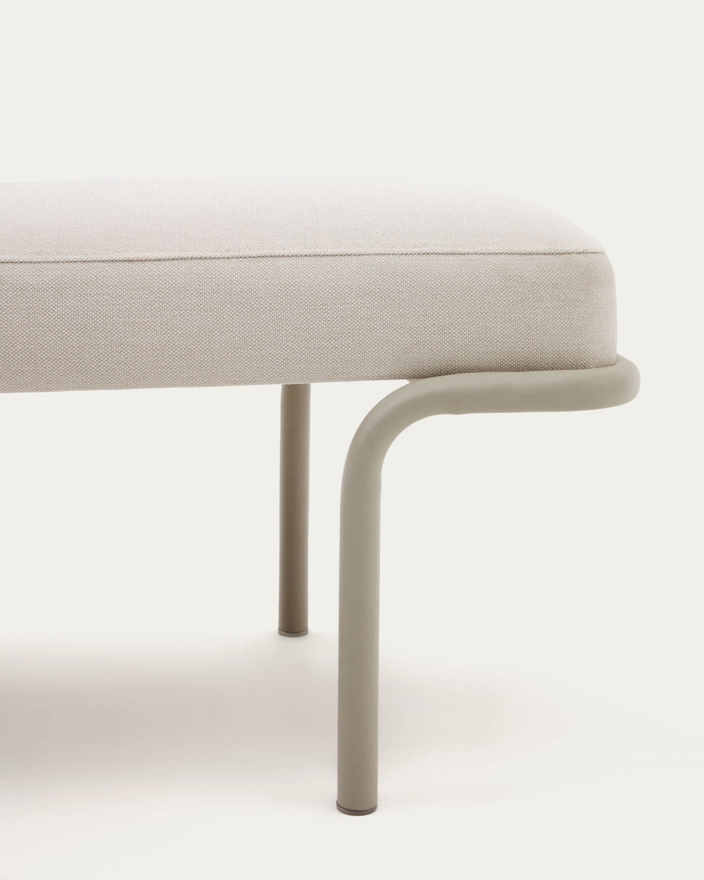 Panca Compo in ciniglia beige e telaio in metallo beige 130 cm