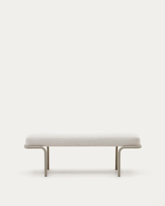 Panca Compo in ciniglia beige e telaio in metallo beige 130 cm