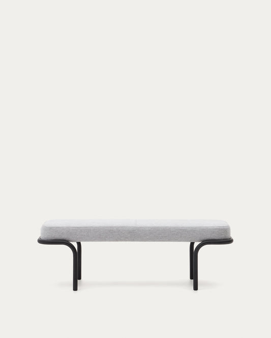 Panca Compo grigia e telaio in metallo nero 130 cm
