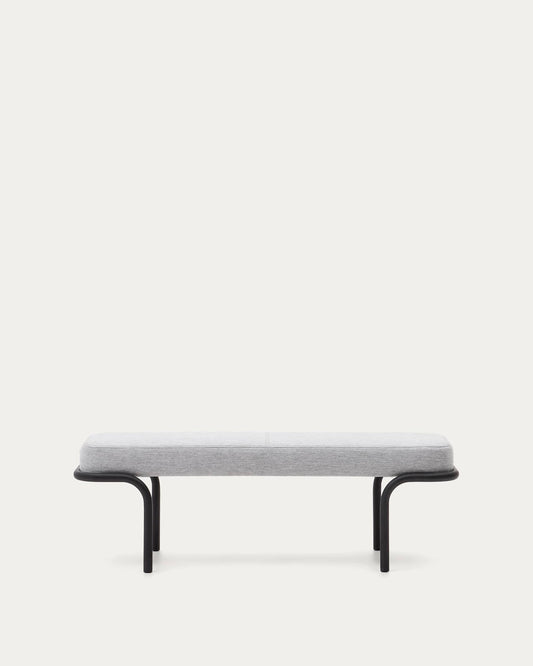 Panca Compo grigia e telaio in metallo nero 130 cm