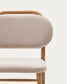 Sedia Helda in ciniglia beige e massello di quercia