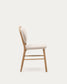 Sedia Helda in ciniglia beige e massello di quercia