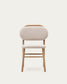 Sedia Helda in ciniglia beige e massello di quercia