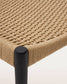 Sedia Analy in legno massiccio di rovere con finitura in nero e seduta di corda