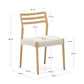 Sedia Cudia sfoderabile ciniglia beige legno massiccio di rovere naturale