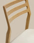 Sedia Cudia sfoderabile ciniglia beige legno massiccio di rovere naturale