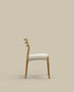 Sedia Cudia sfoderabile ciniglia beige legno massiccio di rovere naturale
