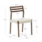 Sedia Cudia sfoderabile ciniglia beige legno massiccio di rovere noce