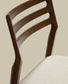 Sedia Cudia sfoderabile ciniglia beige legno massiccio di rovere noce