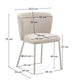 Sedia Ciselia in ciniglia beige e acciaio beige